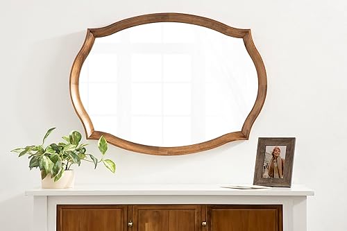 Miniatura 3 de Kate and Laurel Hatherleigh - Marco de madera festoneado moderno de casa de campo para usar como sala de estar, entrada o espejo de tocador de baño,