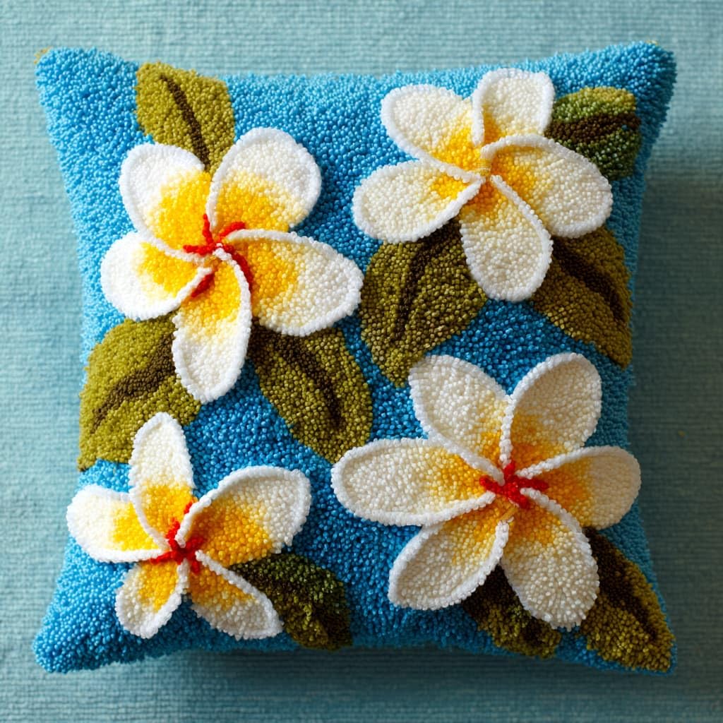 WallustrioaW Latch Hook Cushion Kits,Frangipani