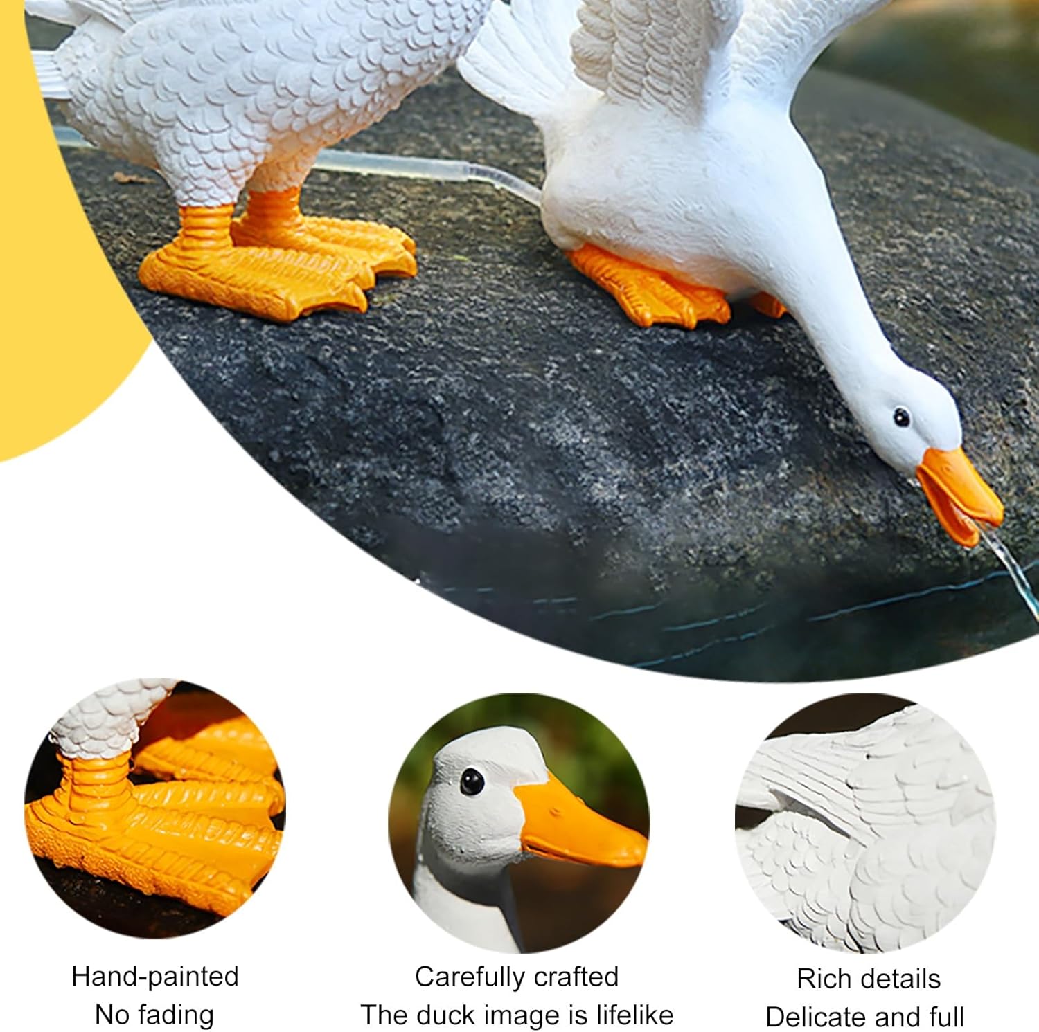 Pond spitters for Small Ponds, Pond Fountains, Polyresin Waterscape Sculpture, Stylish Ornament for Balcony, Courtyard, Patio and Home Office