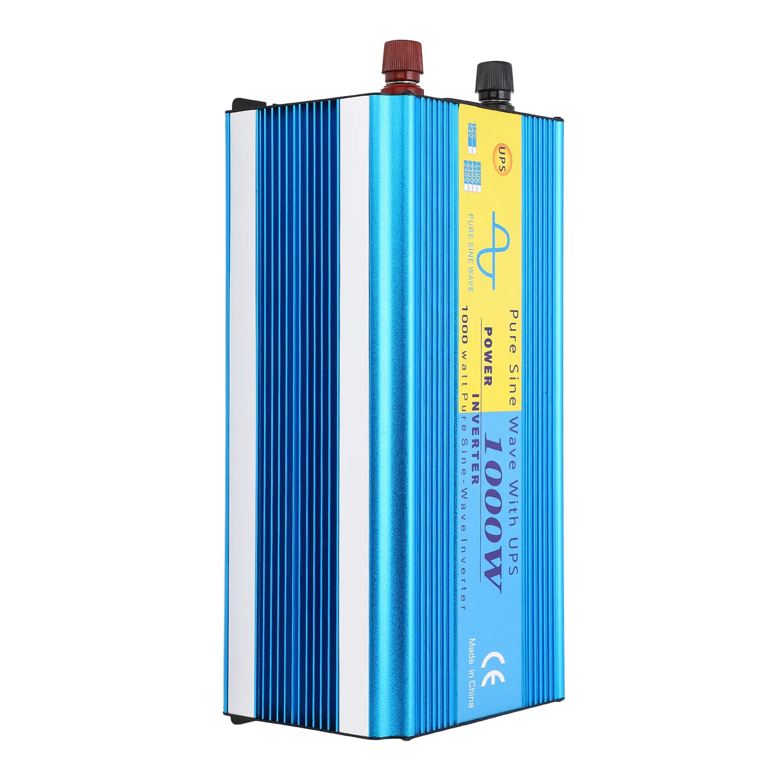 Fafeicy 1000W Falownik Czystej Fali Sinusoidalnej 2000W Szczytowa Moc Falownika Konwerter DC 12V na AC 110V z Wyświetlaczem LCD, Portem USB, Podwójnymi Gniazdami AC do Samochodu, (Wtyczka UE AC230V)