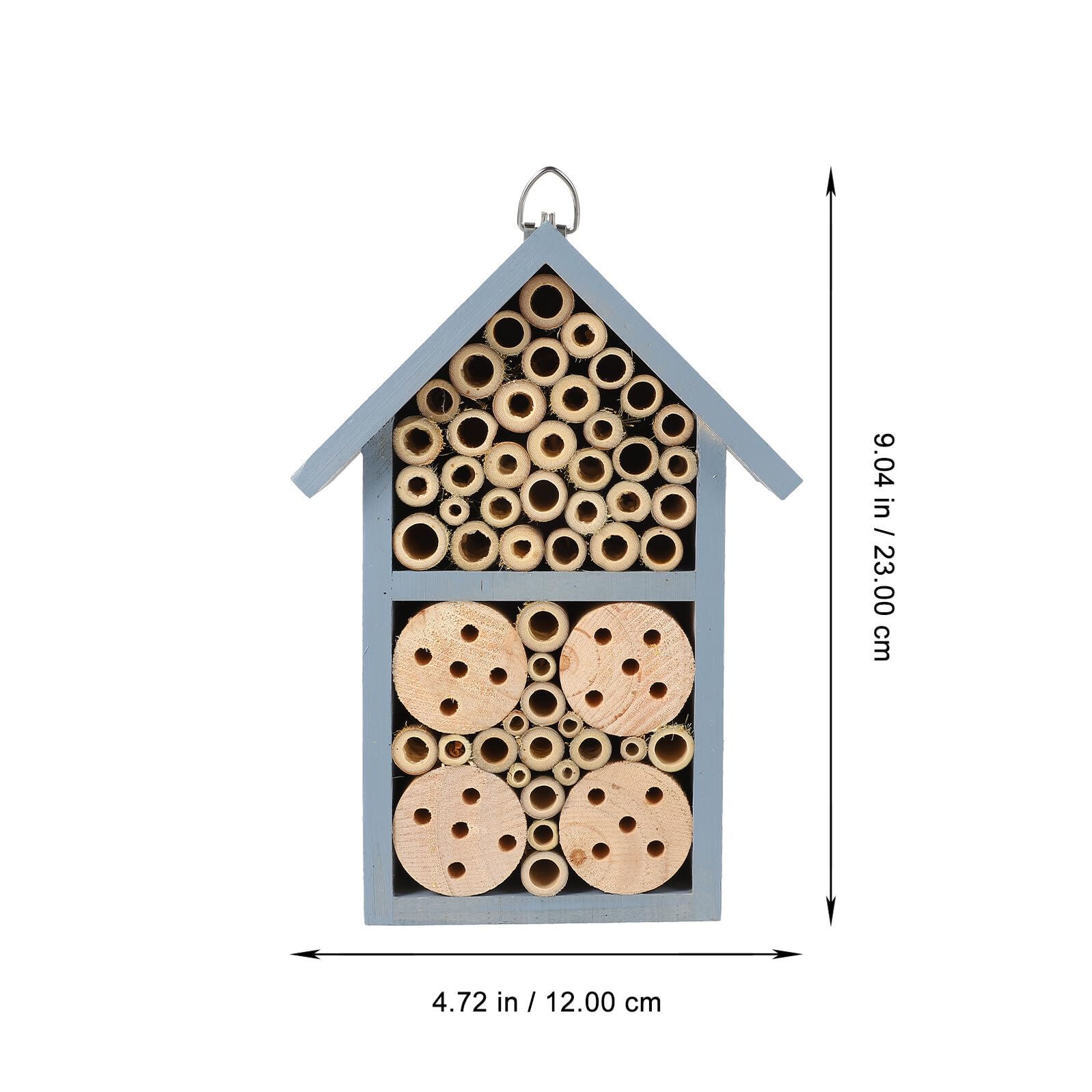 Bienenhaus mit Eisenhaken, Blau, Dekorativ für Garten