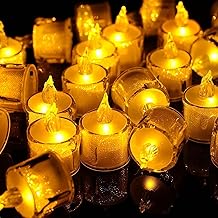 6 Pcs LED Flameless Crystal Tea Light Candles - Smokeless, Battery Operated, Transparent Acrylic for Diwali, Weddings, Birthdays, Home Décor (Crystal Candles ktc303, Pack of 6)