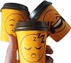 7 Oz200ml Cardboard Cup with Lid 100 Pieces Cup 100 Pieces Lid Mixed Smile Pattern Maycup