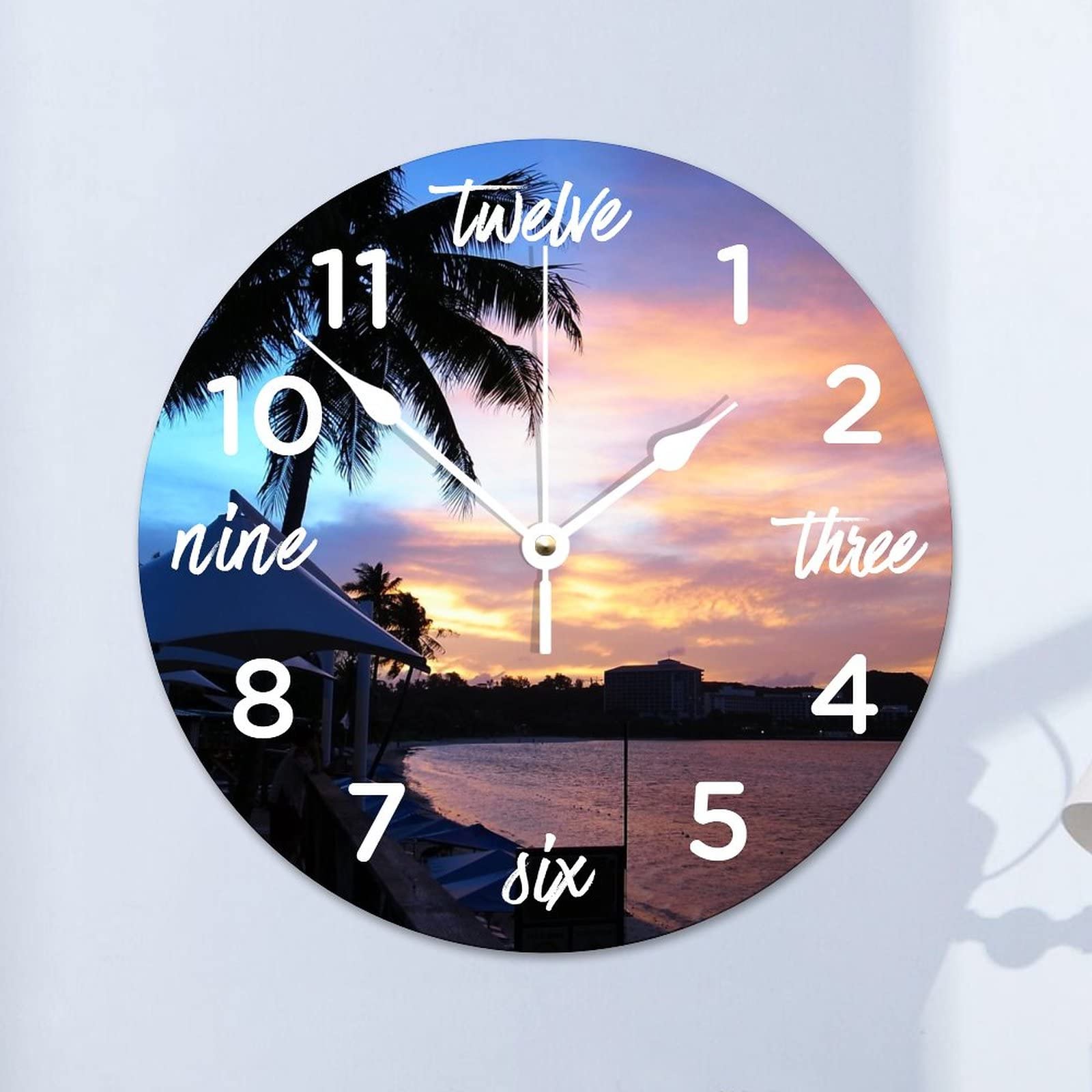 Horloge murale ronde silencieuse de 38 cm pour décoration de cuisine et bureau