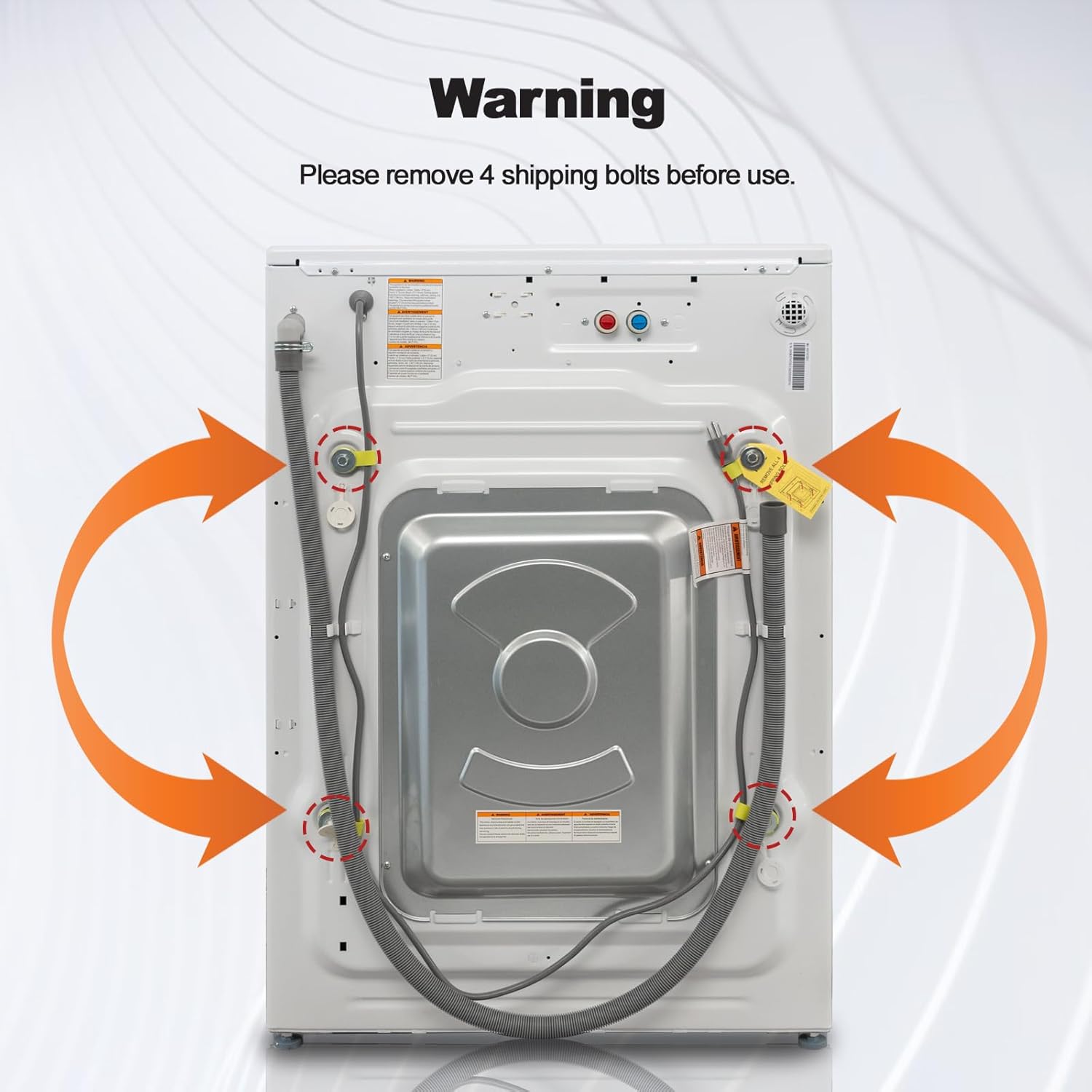 Smad 27 in. 4.5 Cu. Ft. Front Load Washing Machine with Quiet Inverter Motor, Steam and Water Plus Functions, Quick Wash, 12 Washing Cycles, 120V, White