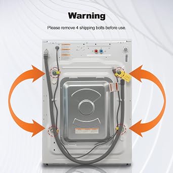 Smad 4.5 Cu. Ft. Front Load Washing Machine with Quiet Inverter Motor, 27 in. Front Load Washers, Steam and Water Plus Functions, Quick Wash, 12 Washing Cycles, 120V, White