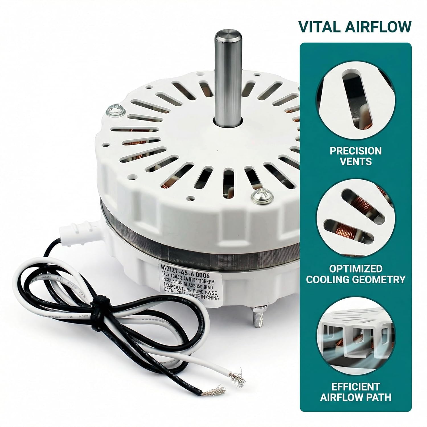 F0510B2944 Replacement Attic Fan Motor for Lomanco 2000 & 1800 Power Vents - Direct Fit for F0510B2497, A0416B2059 A0510B2389,F0510B2705,F0510B2536,F0510B2515, 2-Year Warranty
