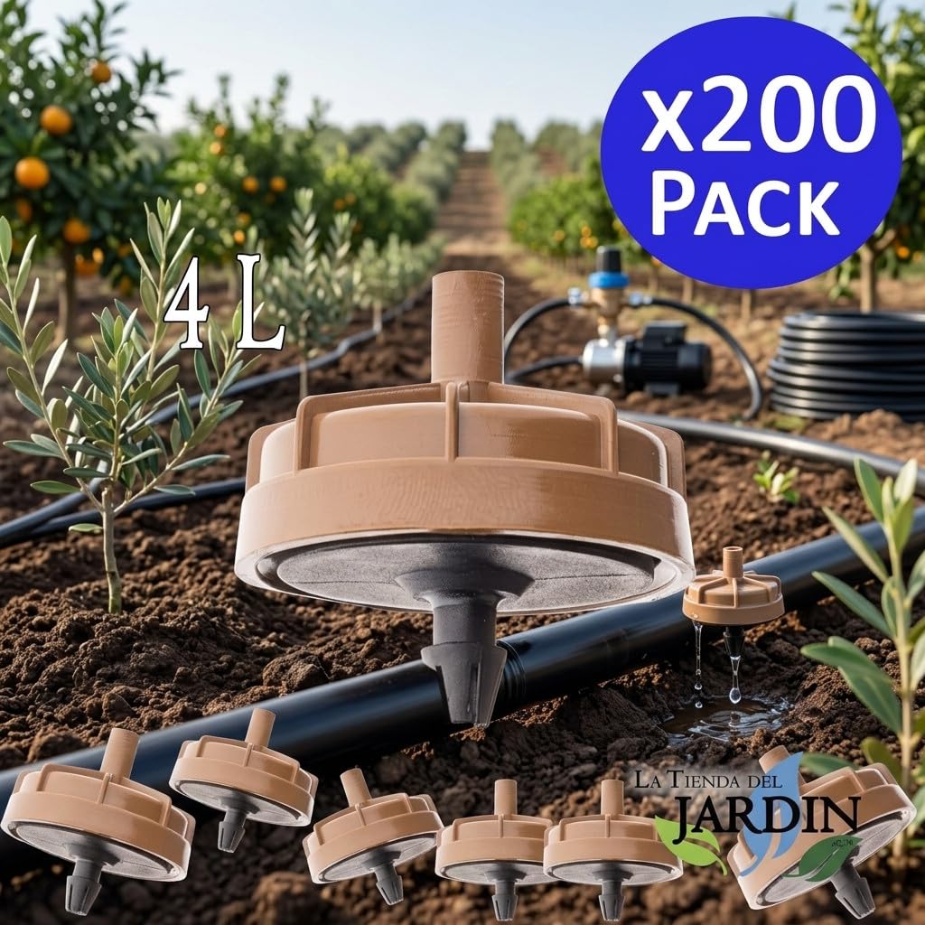 200 x Gocciolatore Autocompensanti 4 Litri por Ora Fungo. Fare per irrigazione agricola. per Fare pinchar. Fare pinchado.