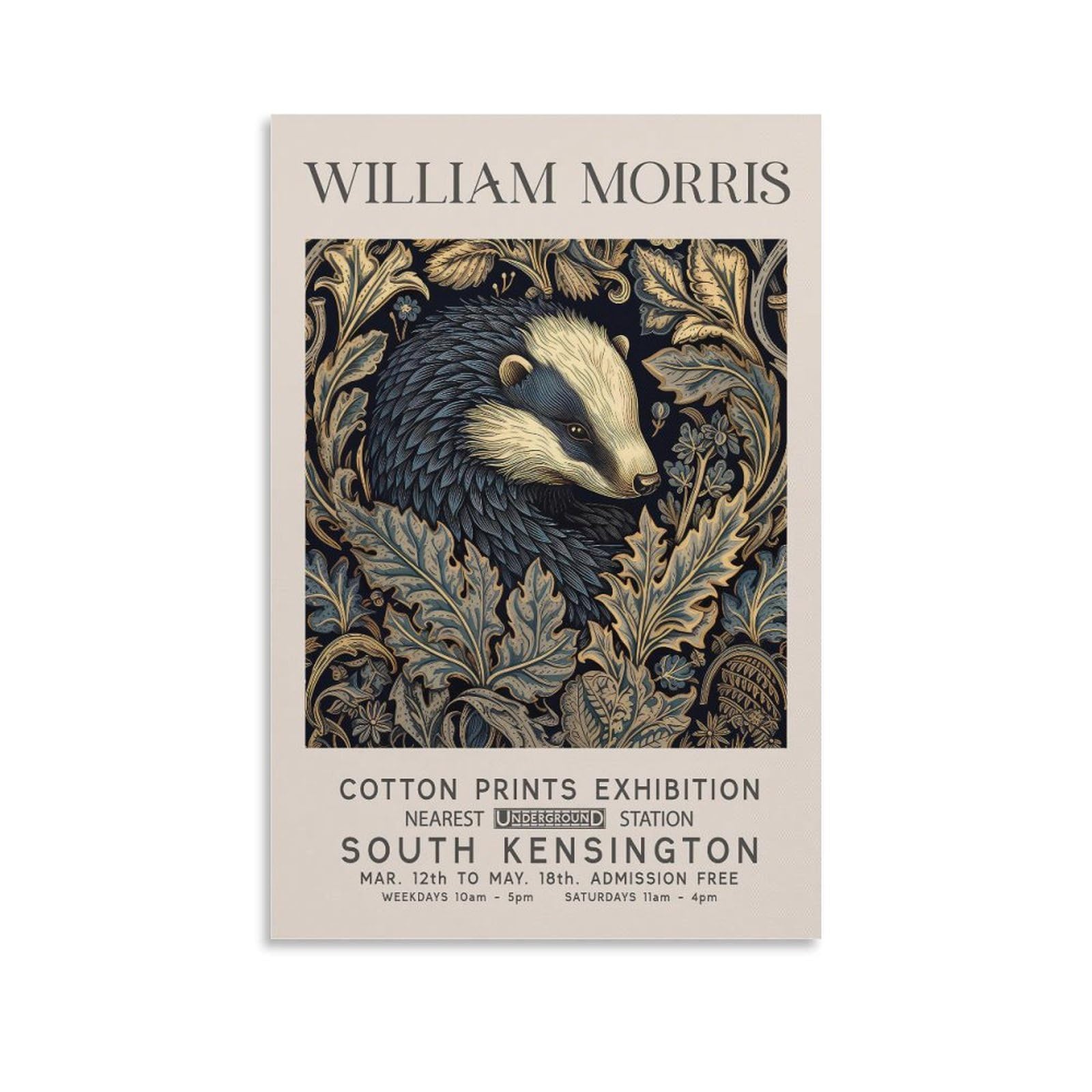 William Morris Badger Flower Posters & Prints For Room Aesthetic Canvas Wall Art Bedroom Decor 24x36inch(60x90cm)