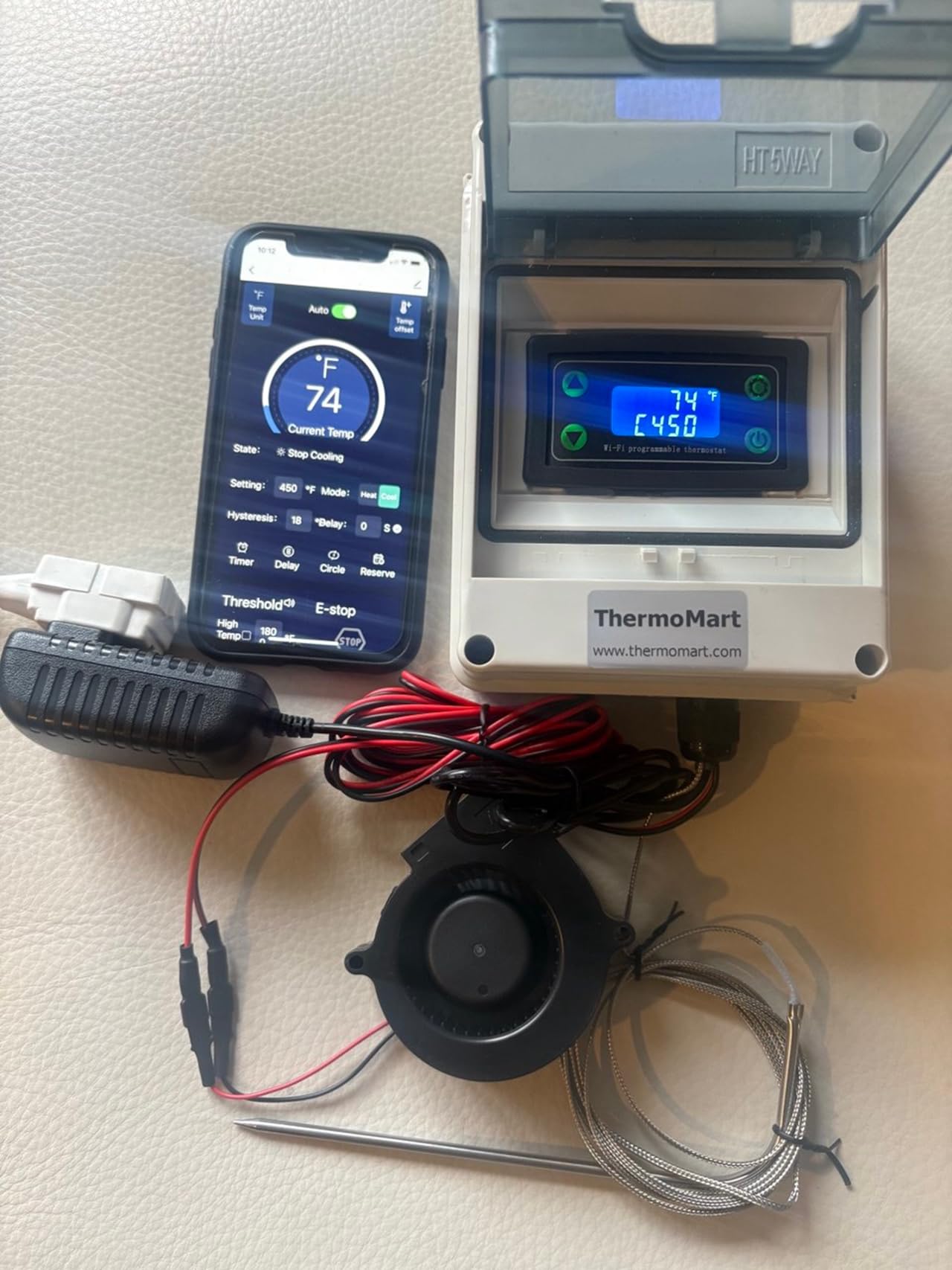 WiFi BBQ Temperature Controller Charcoal Wood Grill Smoker Waterproof Plug and Play Smart Pit Fan+12VDC +Timer