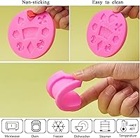 Vista 3 de WILLBOND 2 moldes de silicona para póquer, moldes de chocolate con temática de casino en 3D, mini tarjetas de corazón para dulces, fondant, rosa