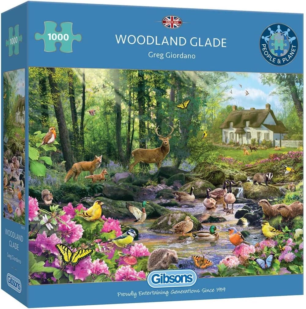 Woodland Glade | 1000 Piece Jigsaw Puzzle | Forest Wildlife Puzzle | Sustainable Jigsaw Puzzle for Adults | Premium 100% Recycled Board | Great Gift for Adults