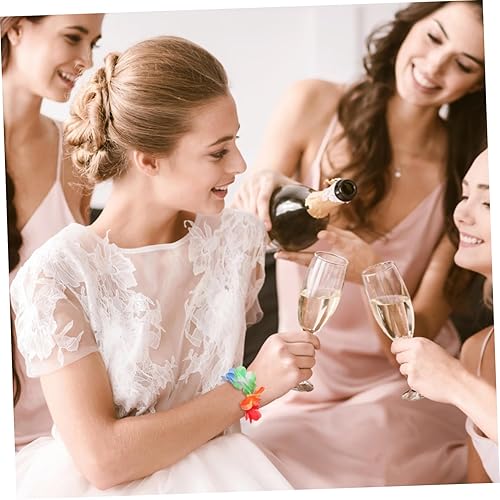 Miniatura 2 de LIFKICH 10 pares de pulseras hawaianas para disfraz de fiesta tropical, decoración de fiesta de playa, suministros de fiesta de cumpleaños, ropa