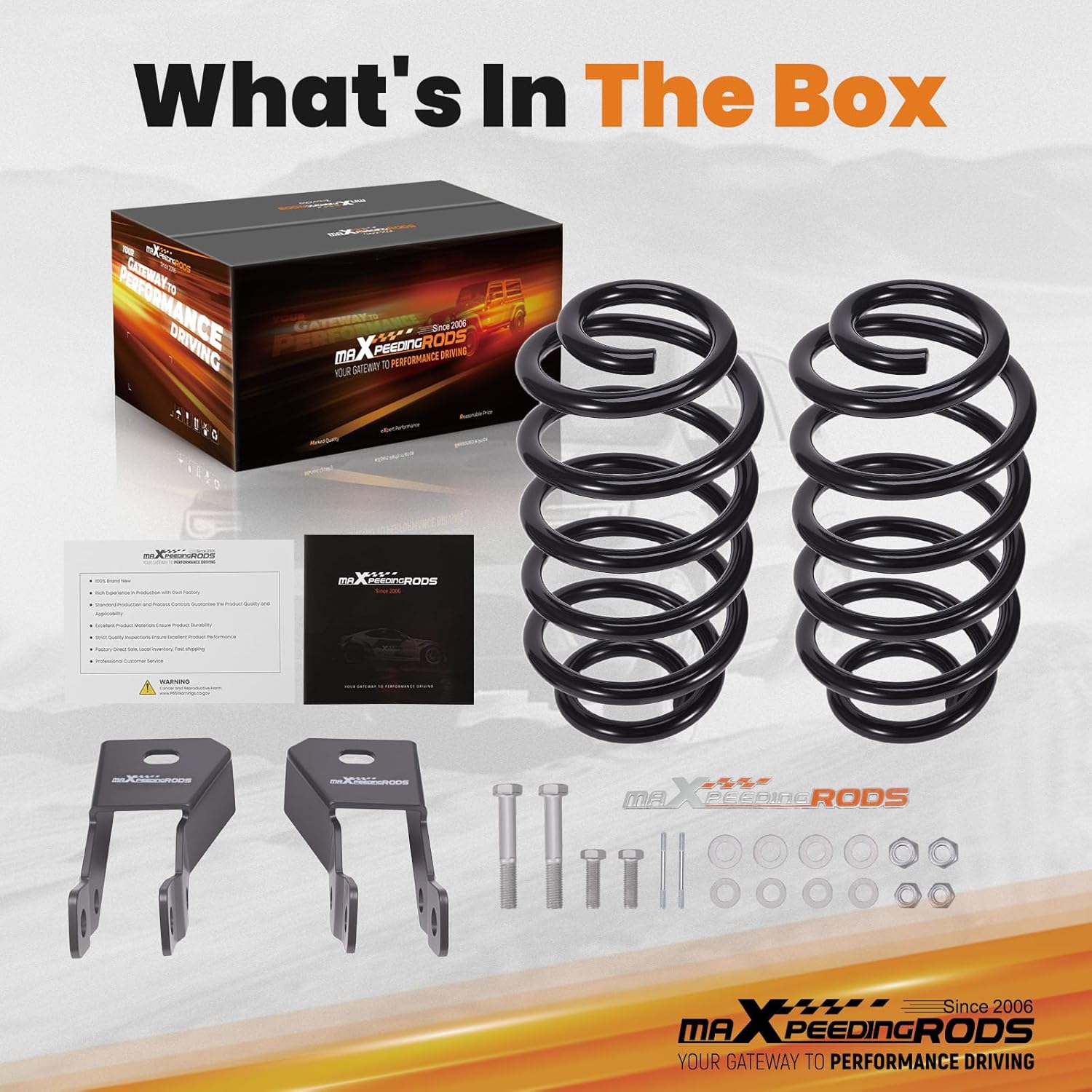 maXpeedingrods 4” Rear Lowering kit for GM SUV 2007-2020, for Chevy Tahoe/Avalanche/Suburban, for GMC Yukon/Denali/Yukon XL, for Cadillac Escalade EXT, Lowering Spring & Shock Extention