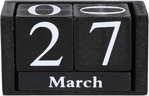 Calendario de madera vintage, calendario perpetuo de escritorio, calendario de madera vintage, bloque de madera de escritorio, fecha de mes, disponible en Yaxa Costa Rica