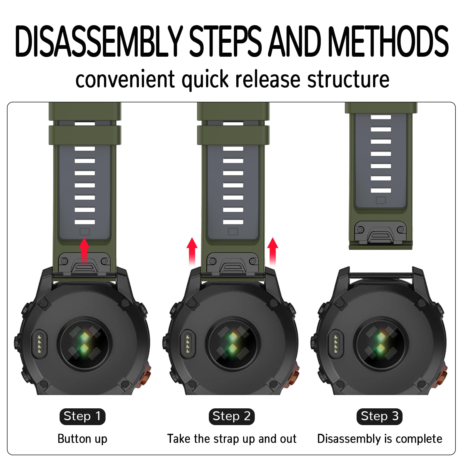 Cinturino Silicone Per Garmin 22mm - Quick-Fit Per Fenix/Forerunner | Sportivo Impermeabile - Foto 10