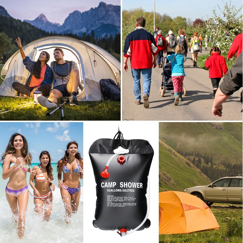 Verwarmt Tot 45°C In De Zon HSYFUNA Campingdouche 20 Liter - Zonnewarmte Douchetas Met Temperatuurmeter Voor Outdoor Buitendouche Zonne-energie Verwarmt Tot 45°C In De Zon HSYFUNA Campingdouche 20 Liter - Zonnewarmte Douchetas Met Temperatuurmeter Voor Outdoor Buitendouche Zonne-energie