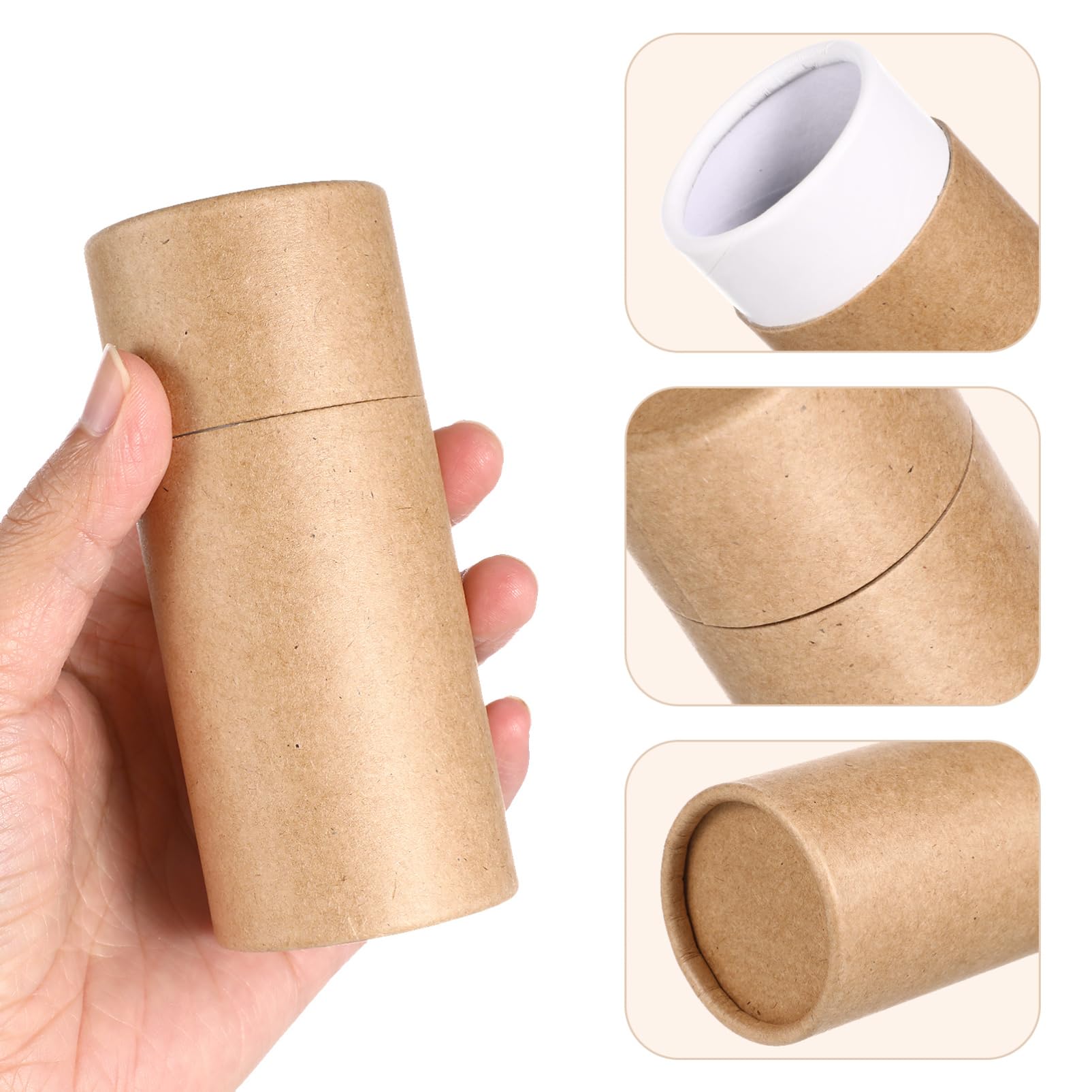 COHEALI 40 Piezas Botella De Aceite Esencial Caja De Tubo De Papel Tubos De Embalaje De Cartón Tubo De Correo Kraft Con Tapas Cajas De Embalaje Cajas De Tubo De Embalaje Cilíndrico Tubo