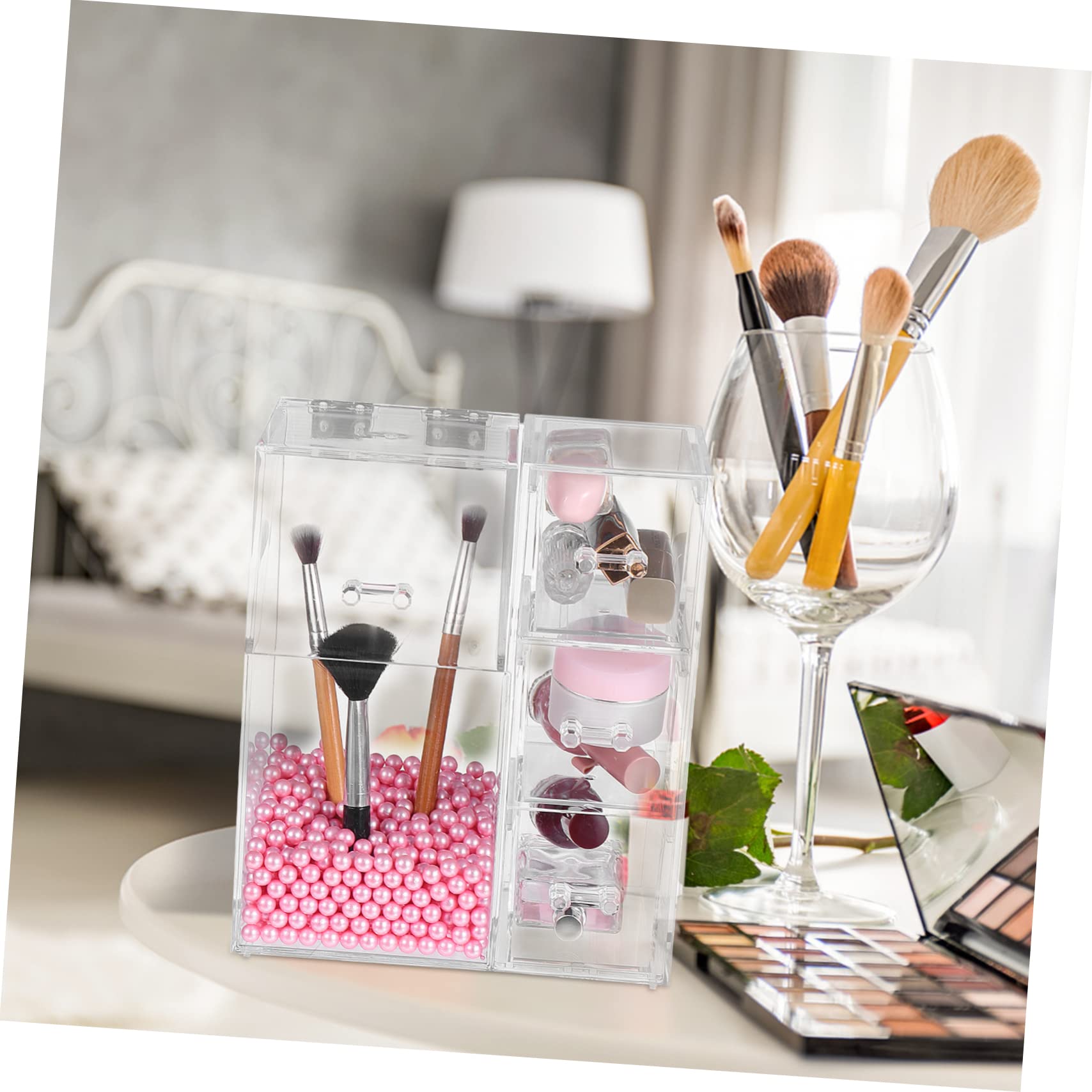 VALICLUD Boîte De Rangement Pour Pinceaux De Maquillage Étui De Voyage Transparent Pour Pinceaux De Maquillage Boîtes De Rangement Pour Cosmétiques Avec Couvercles Conteneurs Pour