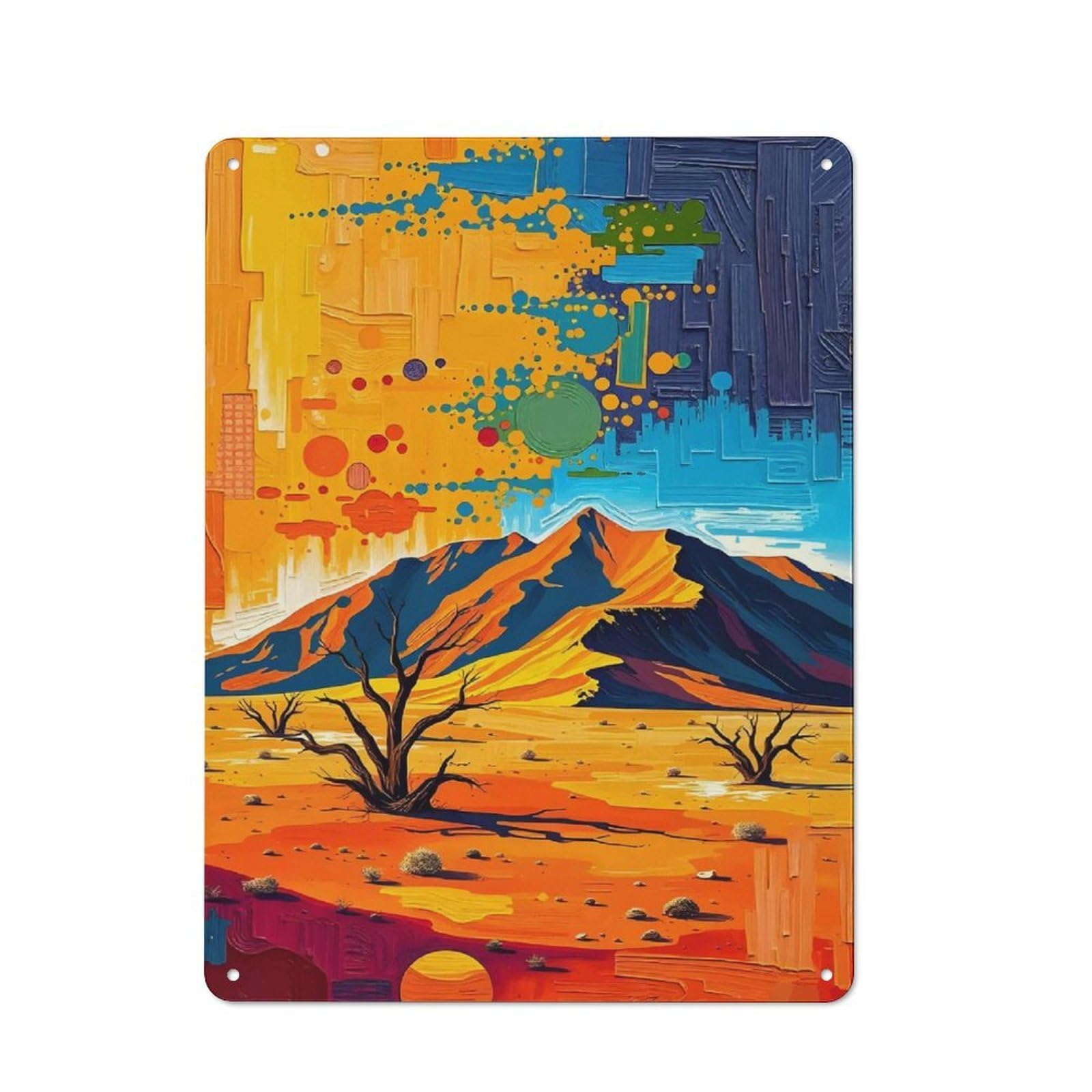 Junmoney Namib Desert Landscape Retro Metal Plaque 40X30cm For Café Or Home Bar, With Clear Retro Wall Decor Character
