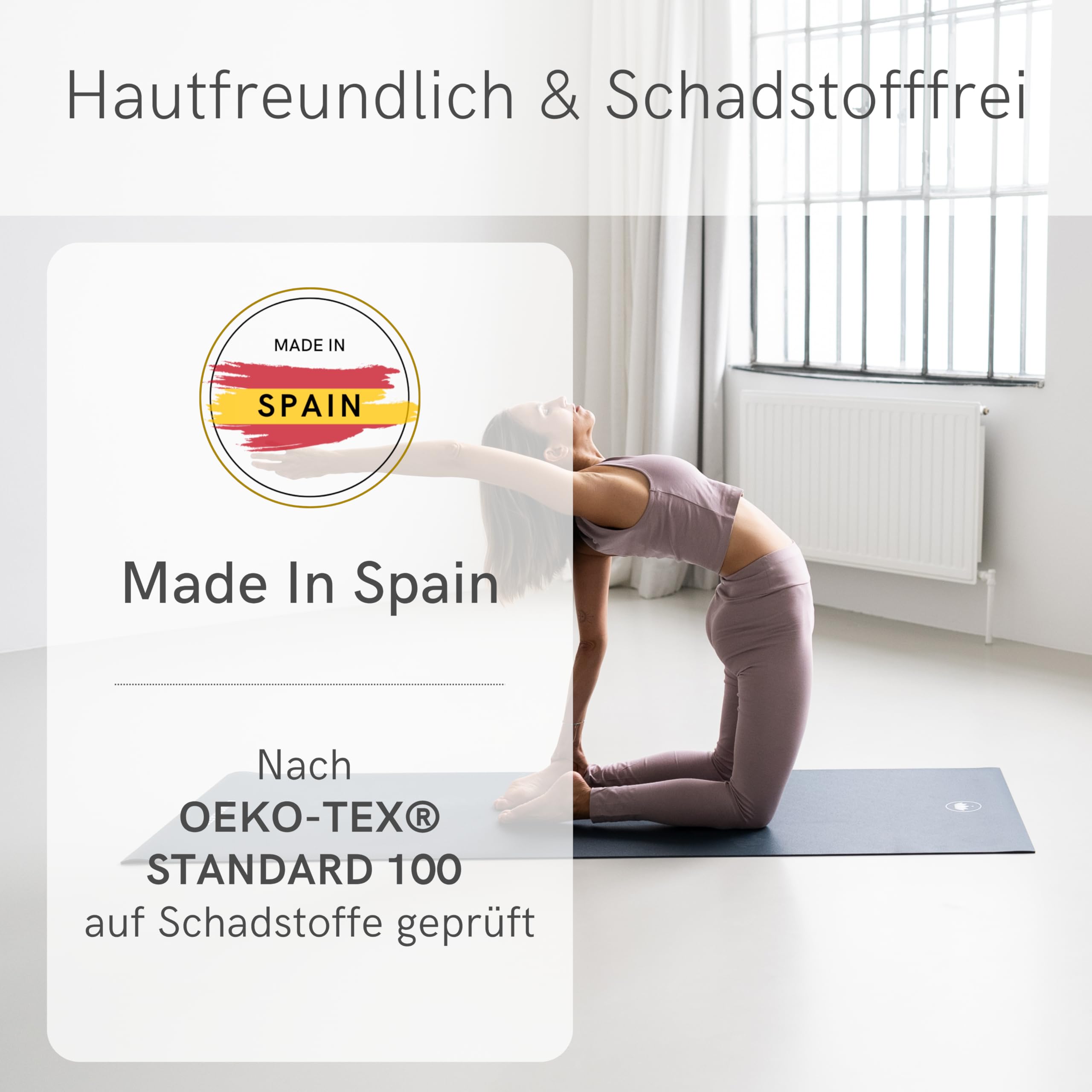 LOTUSCRAFTS Arise Yogamatte rutschfest, Made In Spain, Yoga Matte aus Naturkautschuk, 185 x 65 x 0,4 cm