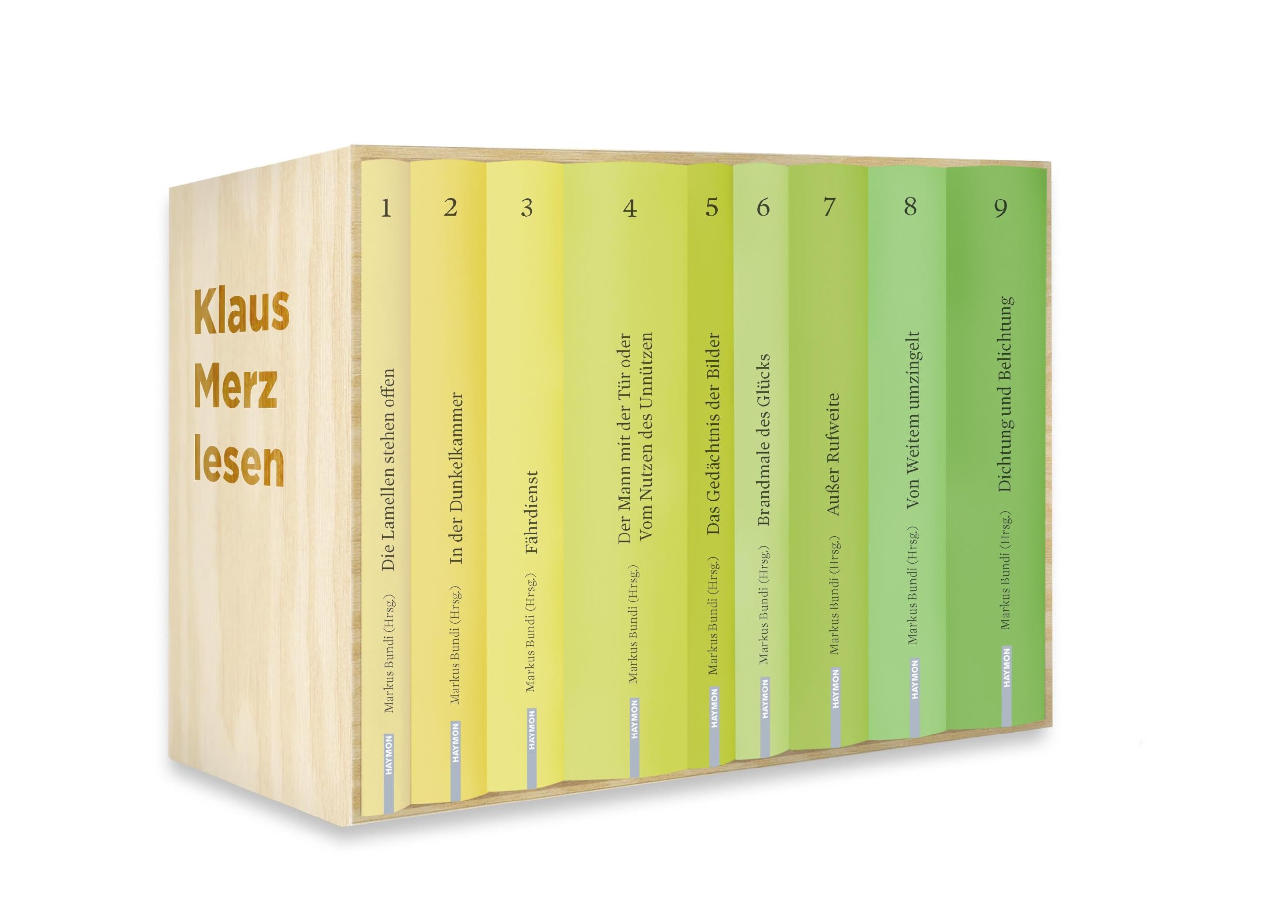 Klaus Merz. Werkausgabe in neun Bänden. Herausgegeben von Markus Bundi, mit Umschlagvignetten von Heinz Egger