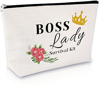 Boss Lady Gift for Women Makeup Bag Thank You Gift for Boss Lady Birthday Gift for Boss Colleague Cosmetic Bag Appreciation Retirement Gift Christmas Thanksgiving Gifts Travel Cosmetic Pouch