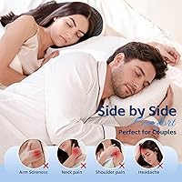 Vista 6 de HOMCA Almohada de espuma viscoelástica para acurrucarse con orificio para el brazo para aliviar la presión, almohada ergonómica para dormir de lado