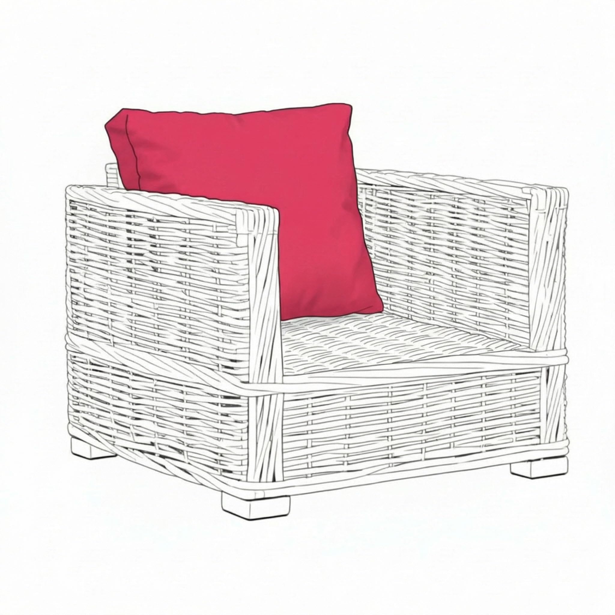 Kosiproducts Replacement Rattan Cushions Water Resistant for Outdoor Patio Garden Seating [Pink, Cushion Only 56x45]