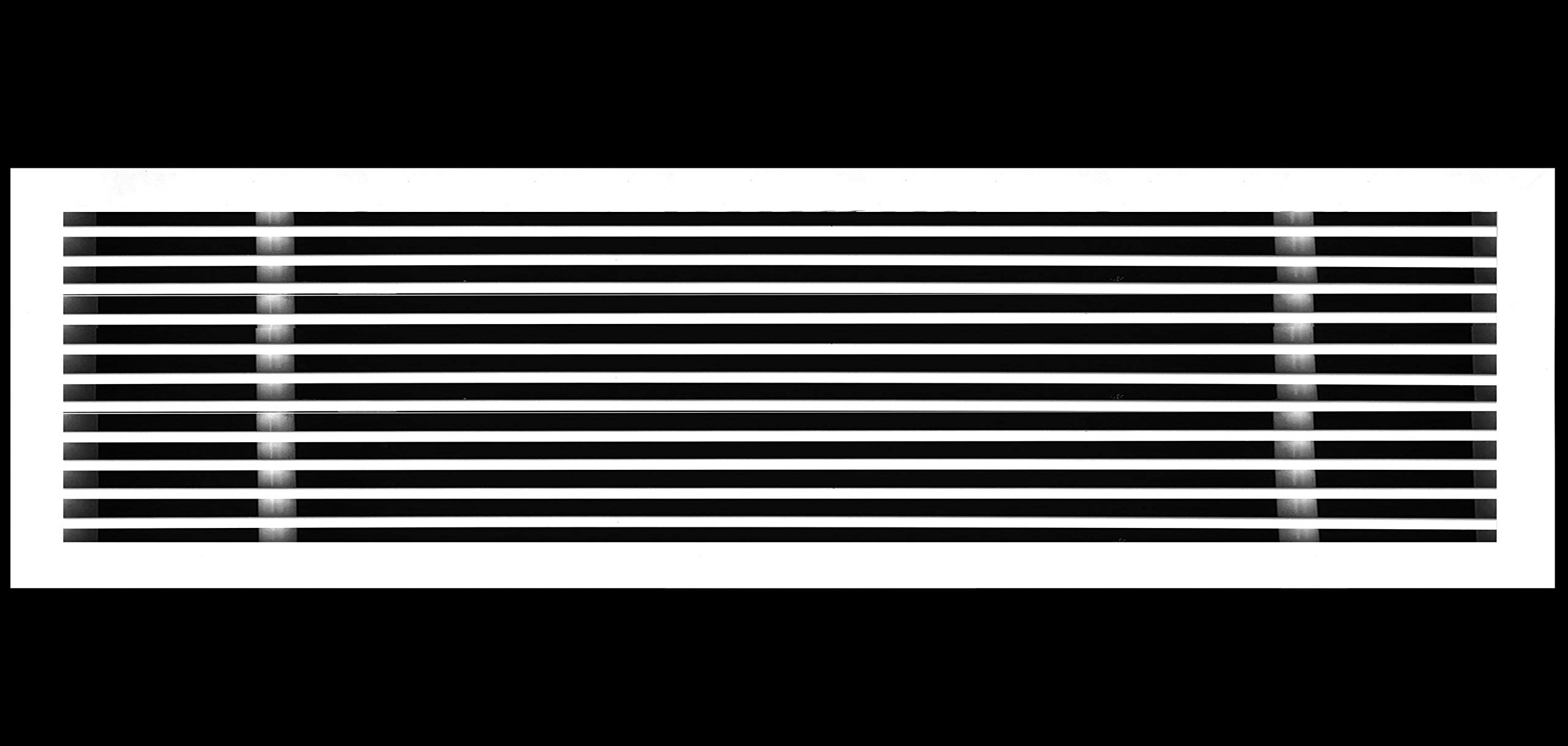 36" X 8" Linear Designer Aluminum Supply Air Grille – for Ceiling, Wall, Floor Use - HVAC Vent Duct Cover Diffuser – [White] [Outer Dimensions: 37.25w X 9.25h]