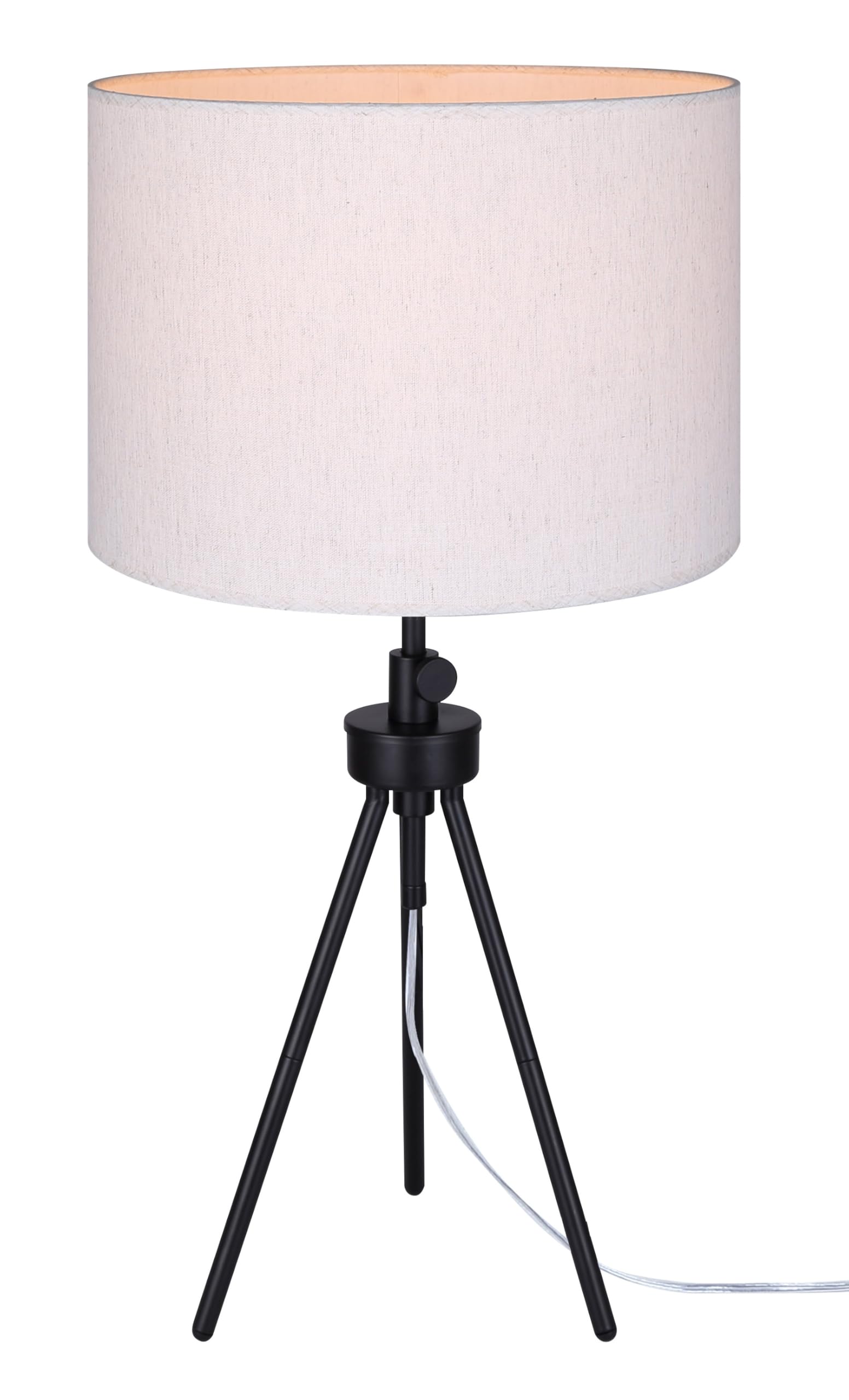 Canarm Holt 1 Light Table Lamp with Matte Black Finish and Natural Cream Shade