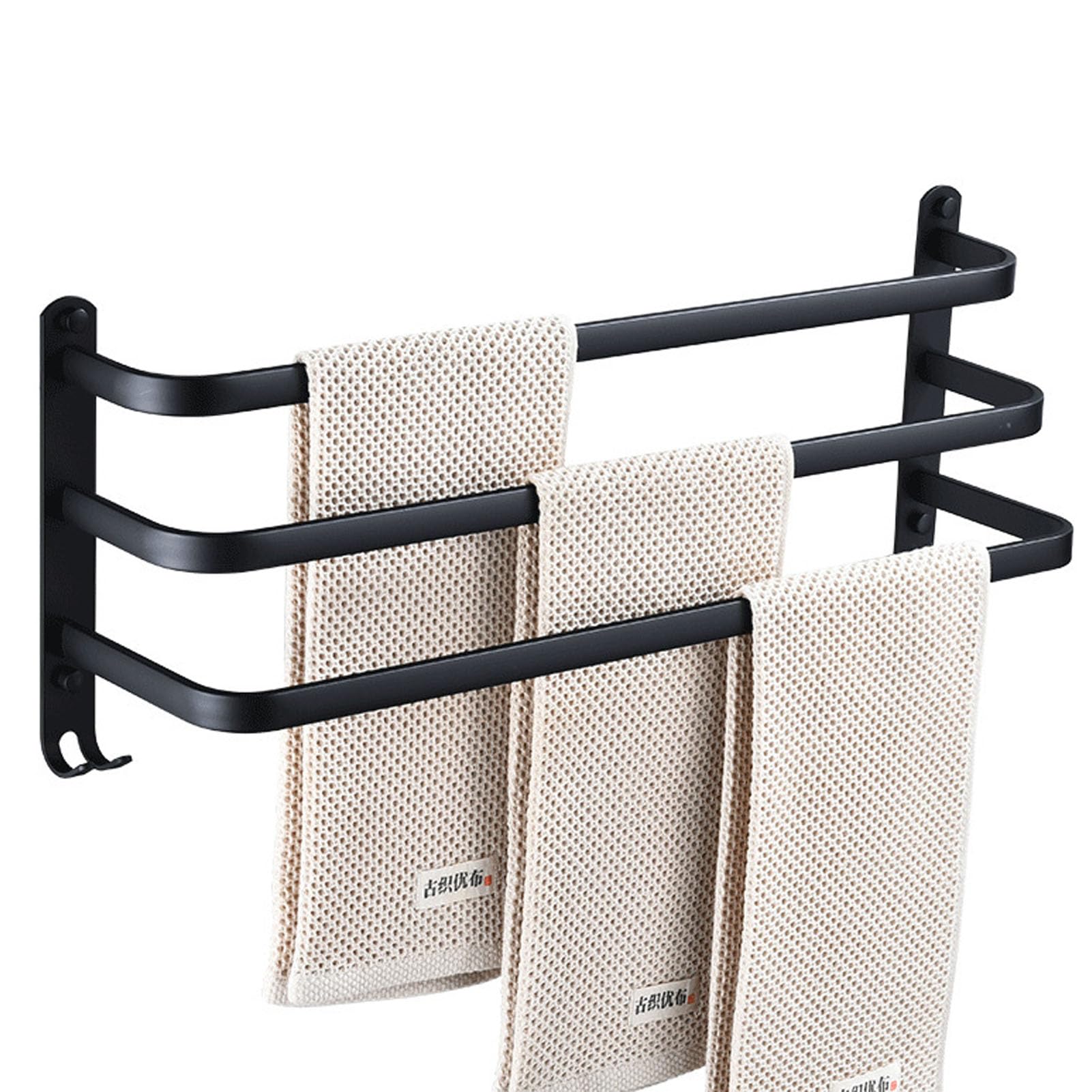 Porte-serviettes mural design 80cm pour organiser la salle de bain familiale avec étagère