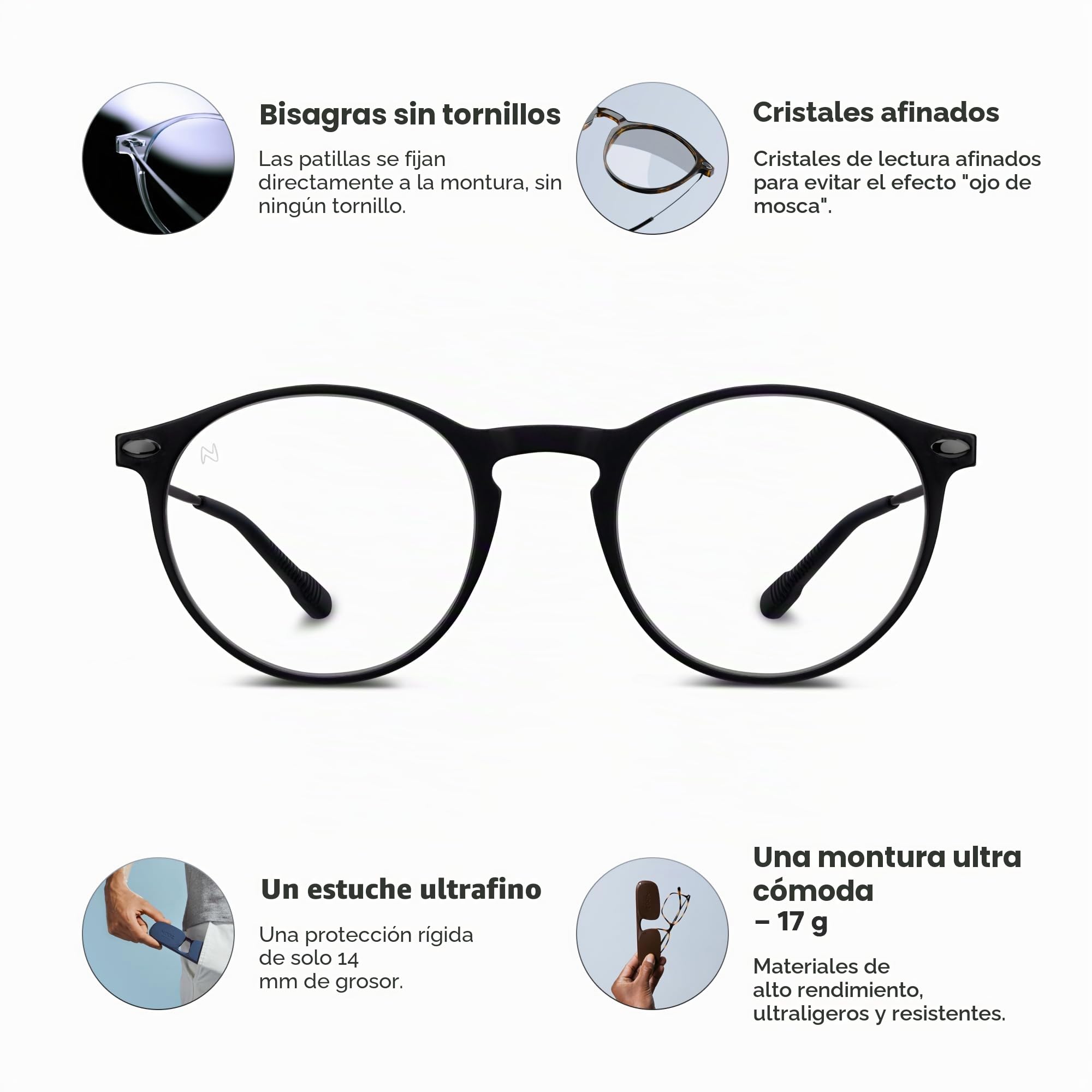 Nooz Cruz Gafas de lectura Unisex adulto (Pack de 1)
