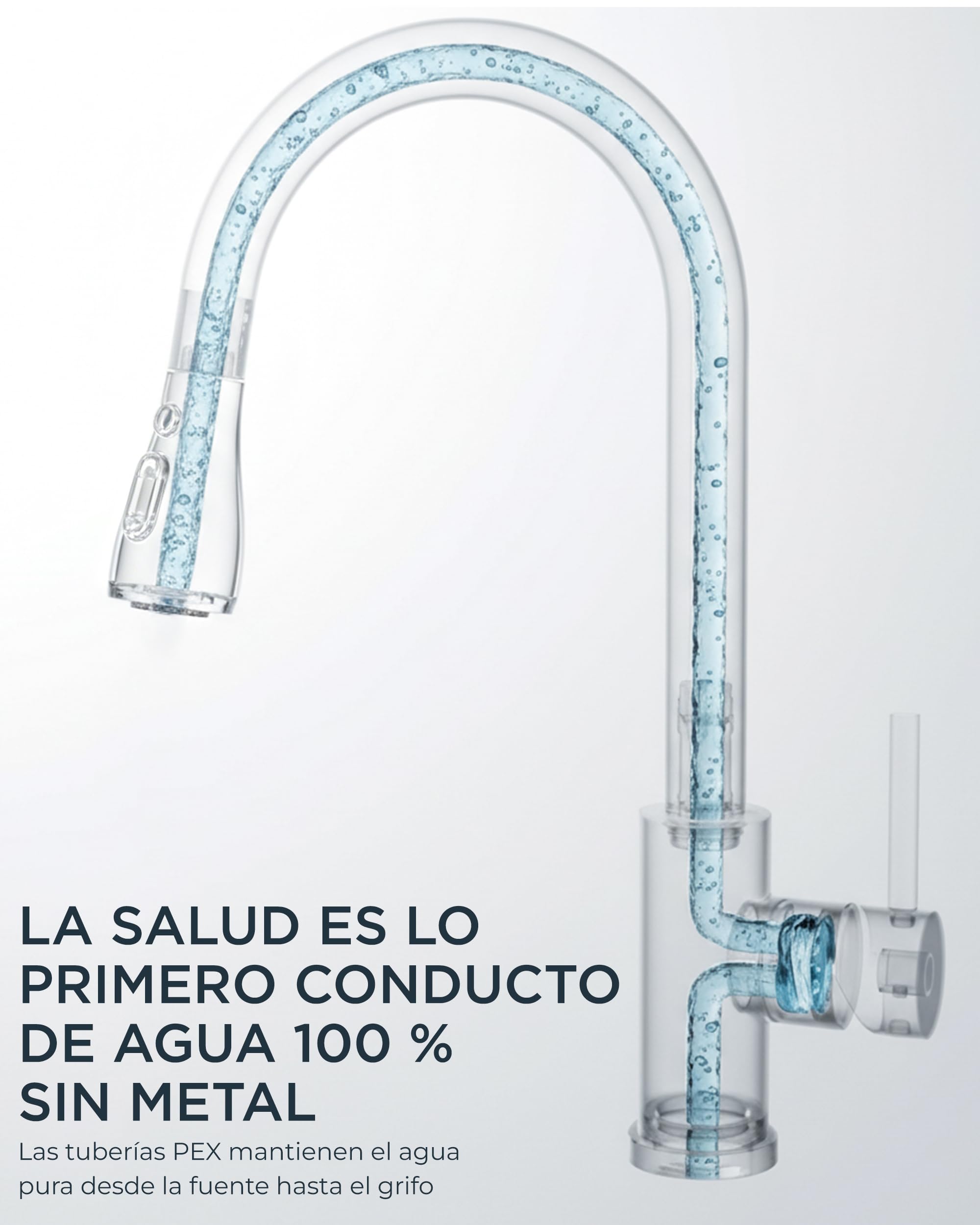 FORIOUS Grifo cocina con dispensador de jabón, Grifo Cocina Extraíble con 2 modos de rociado, mezclador monomando para agua caliente y fría, Acero Inoxidable