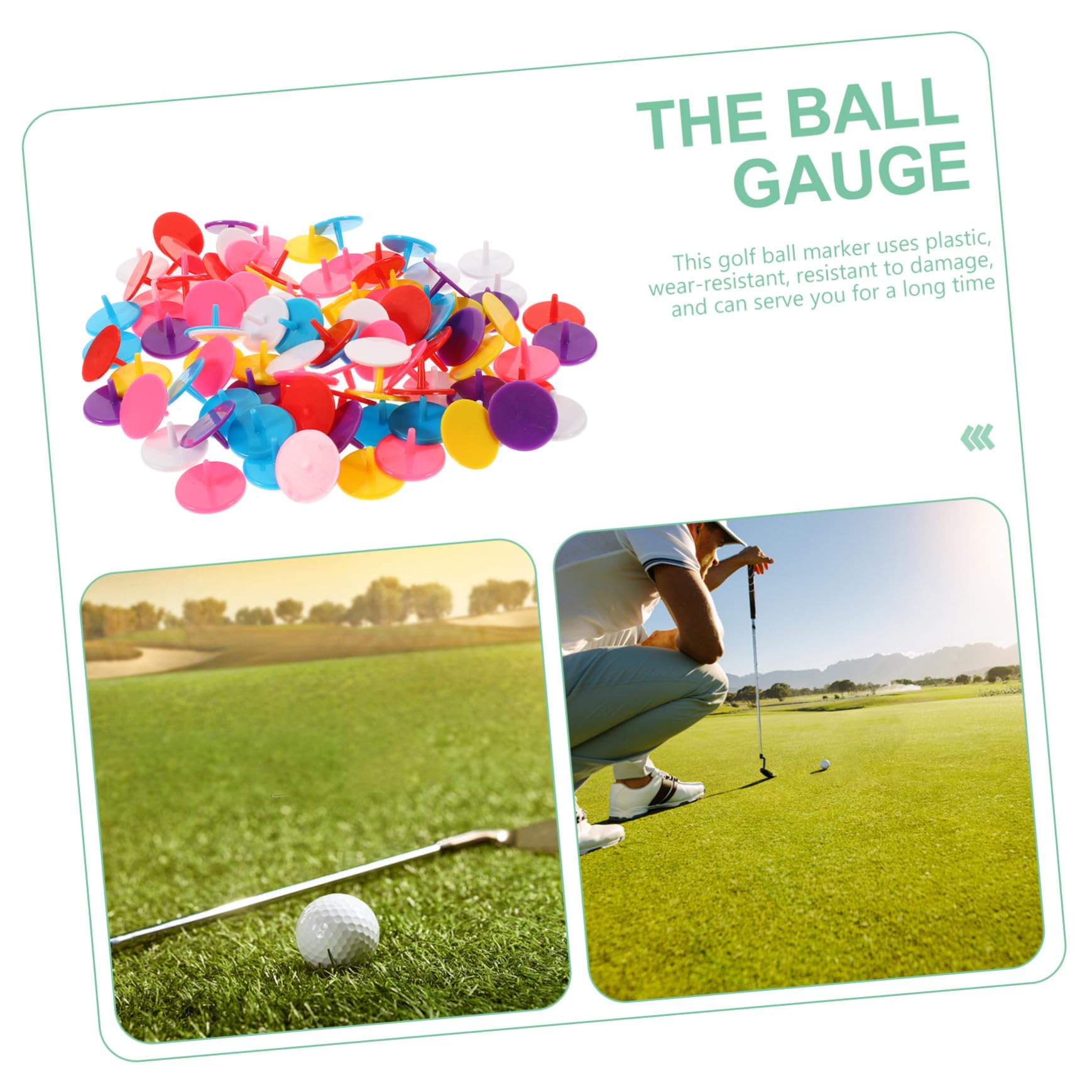 INOOMP 100 Stück Golf Ballmarker aus Kunststoff Leichte Runde Ballmarkierer Tragbare Positionierungsmarkierungen für Golfbälle dem Golfplatz Zufällige Farbe