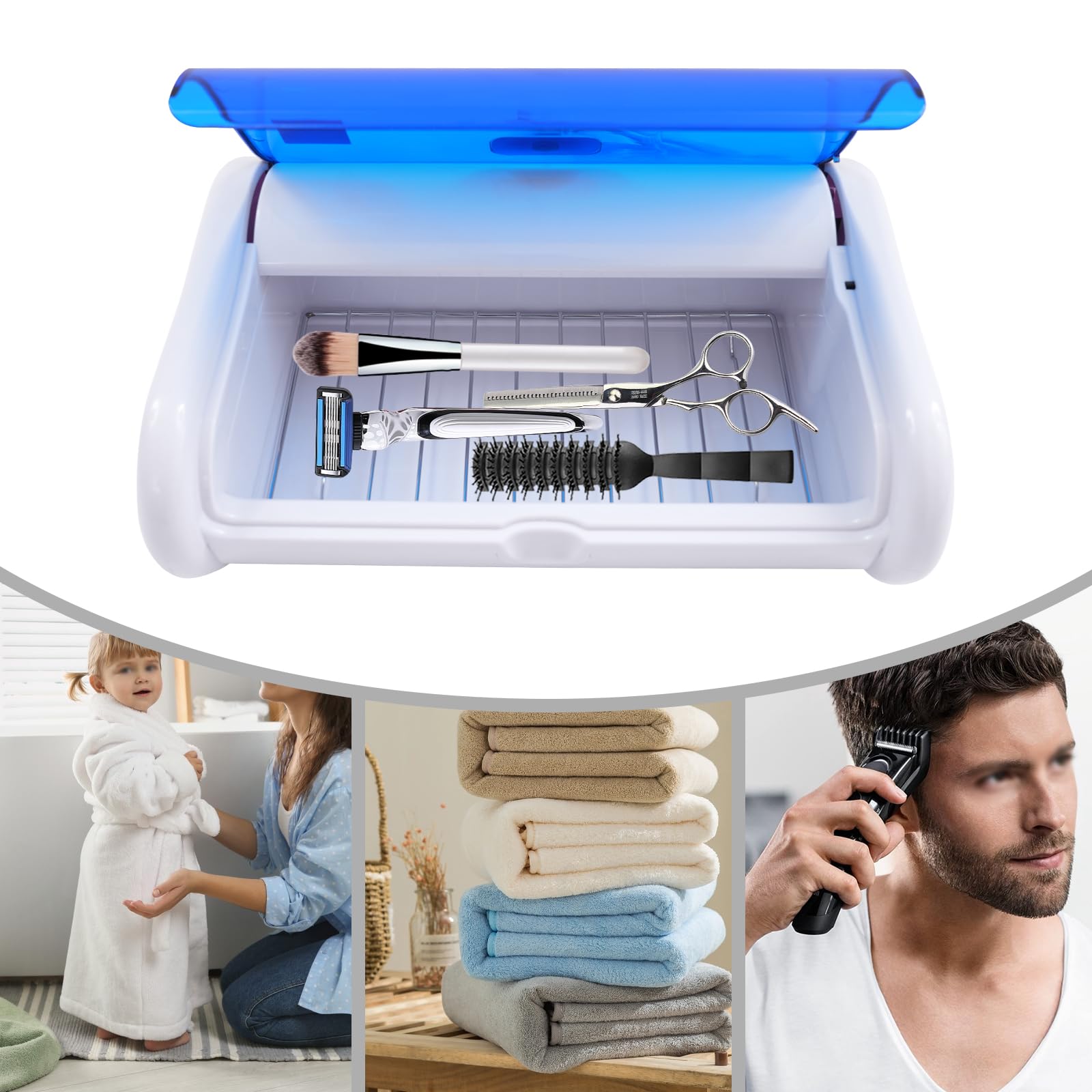 Sterylizator UV 6 W, sterylizator do instrumentów 1,76 Qt 220 V, urządzenie dezynfekujące UV do studia paznokci, kosmetyków, salonów fryzjerskich