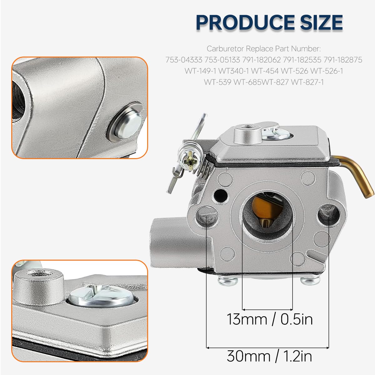 ZAMDOE 753-05133 Carburetor Compatible for Troy-Bilt TB10CS TB20CS TB20DC TB310QS TB90BC, for Ryobi 600r 700r 765r 790r String Trimmer Rgbv3100 280r Leaf Blower, Replace 753-04333 791-182875 WT-827 - Image 3