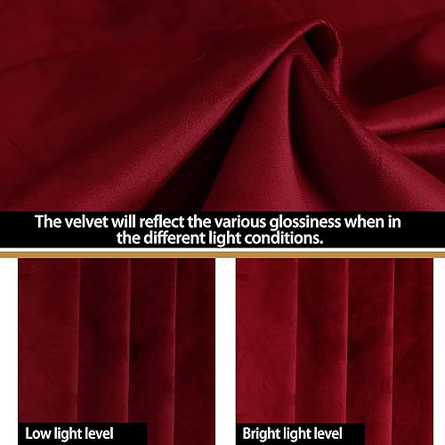 Miniatura 4 de BONZER - Cortinas 100% opacas para dormitorio, terciopelo grueso de alta calidad, 84 pulgadas de largo con aislamiento térmico, ahorro de energía,