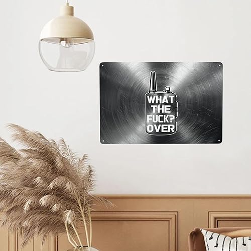Miniatura 7 de Divertido Walkie Talkie Hand Radio What The Fuck Over 8x12 pulgadas, letrero de metal retro decoración de pared para cocina, sala de estar,