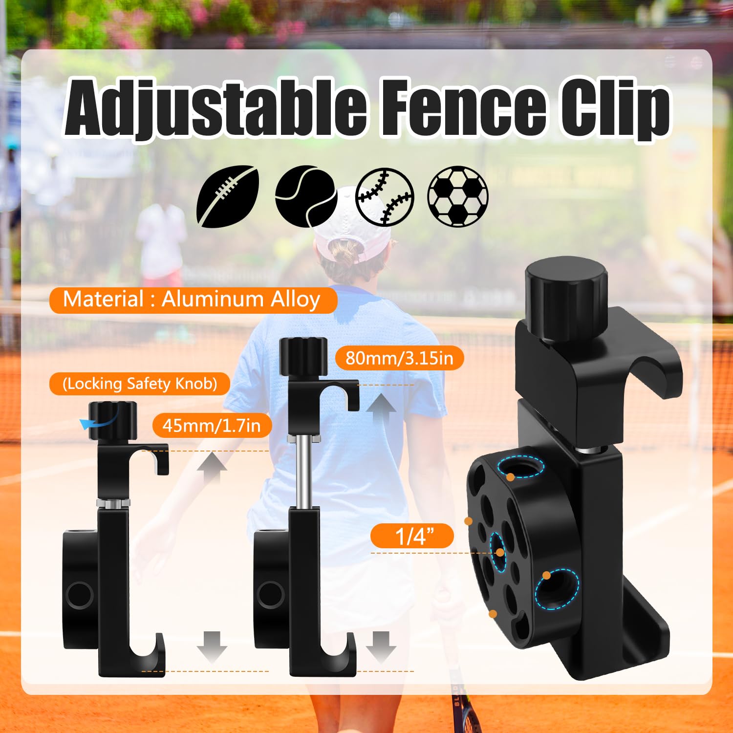 Zaunhalterung Für Tennis Training - Smartphone Kamera Halterung Mit Ladefunktion