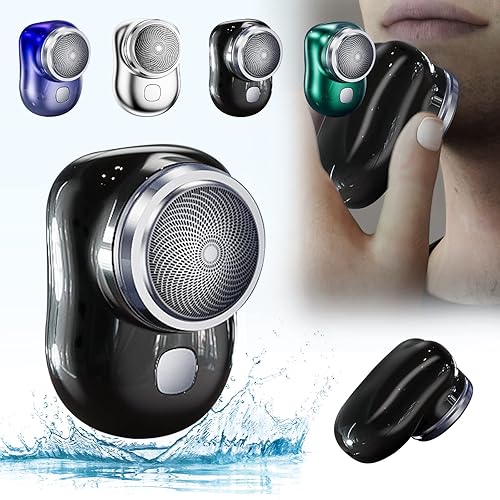 Mini afeitadora eléctrica portátil, afeitadora eléctrica portátil de bolsillo, mini afeitadora eléctrica portátil en húmedo y seco, mini afeitadora