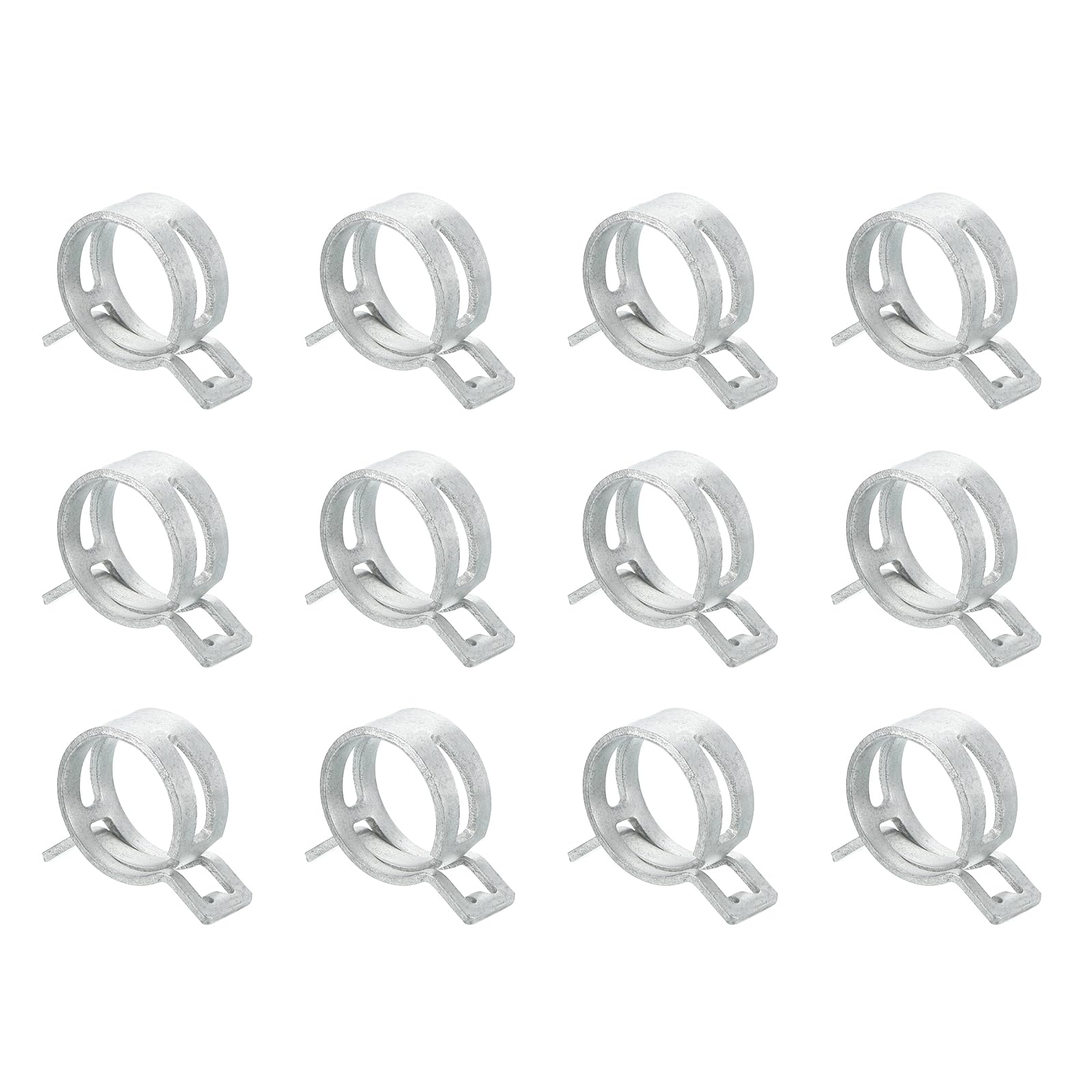 Sourcingmap 12Pcs Spring Band Type Action Fuel/Silicone Vacuum Hose Pipe Clamp