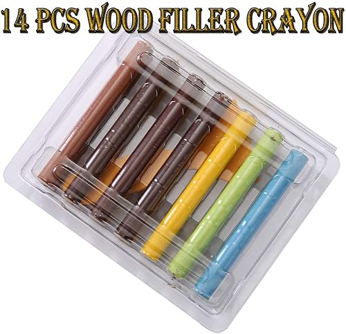 Miniatura 6 de Varillas de relleno de madera, crayones de cera para muebles, 14 colores + 1 raspador, varillas de relleno de cera de reparación de suelos de madera