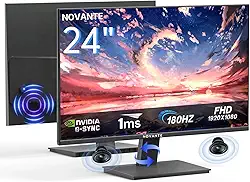 Monitor Gamer IPS 24 Polegadas, Full HD, 180Hz, 1ms, HDR400, G-SYNC, 250cd/m², Alto-falantes embutidos, Entradas HDMI/DisplayPort/USB/3.5mm