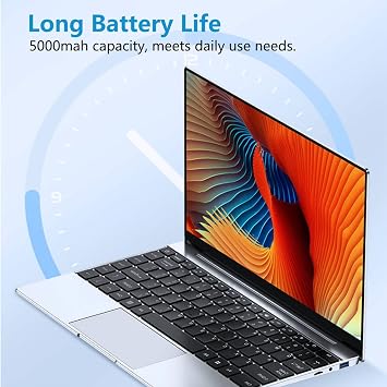 14 Inch Laptop, Wins 11 Pro Notebook Computer Built in Stereo Speaker and Microphone, 8GB LPDDR4 and 256GB SSD, 2.4G, 5G Wi Fi, 5000mAh Lithium Battery (US Plug)