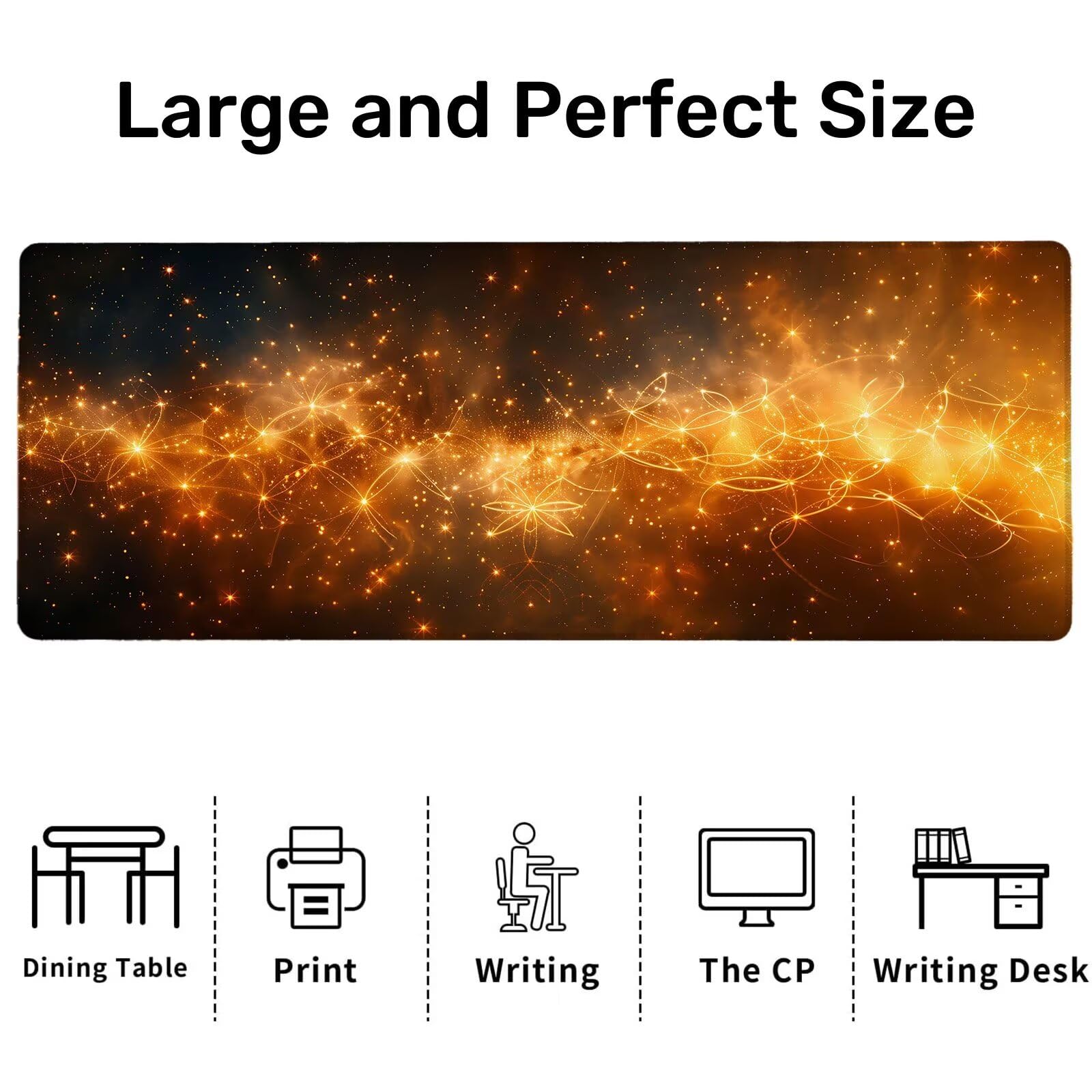 Alfombrilla Ratón Gaming, 1500x600x4 mm Alfombrilla Ratón XXL Color Naranja, Impermeable Alfombrilla Escritorio con Tela de Micro Tejido Superior, Base Antideslizante, Mousepad para Juego (Sueño) K-1
