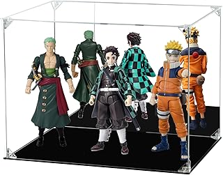 Acrylic Display Case Clear Action Figure Display Case with Mirrored Back, Dustproof Storage Display Box Alternative Glass Case for Collectibles Figures Models Doll Toys (15.7x12x12 inch, 40x30x30 cm)