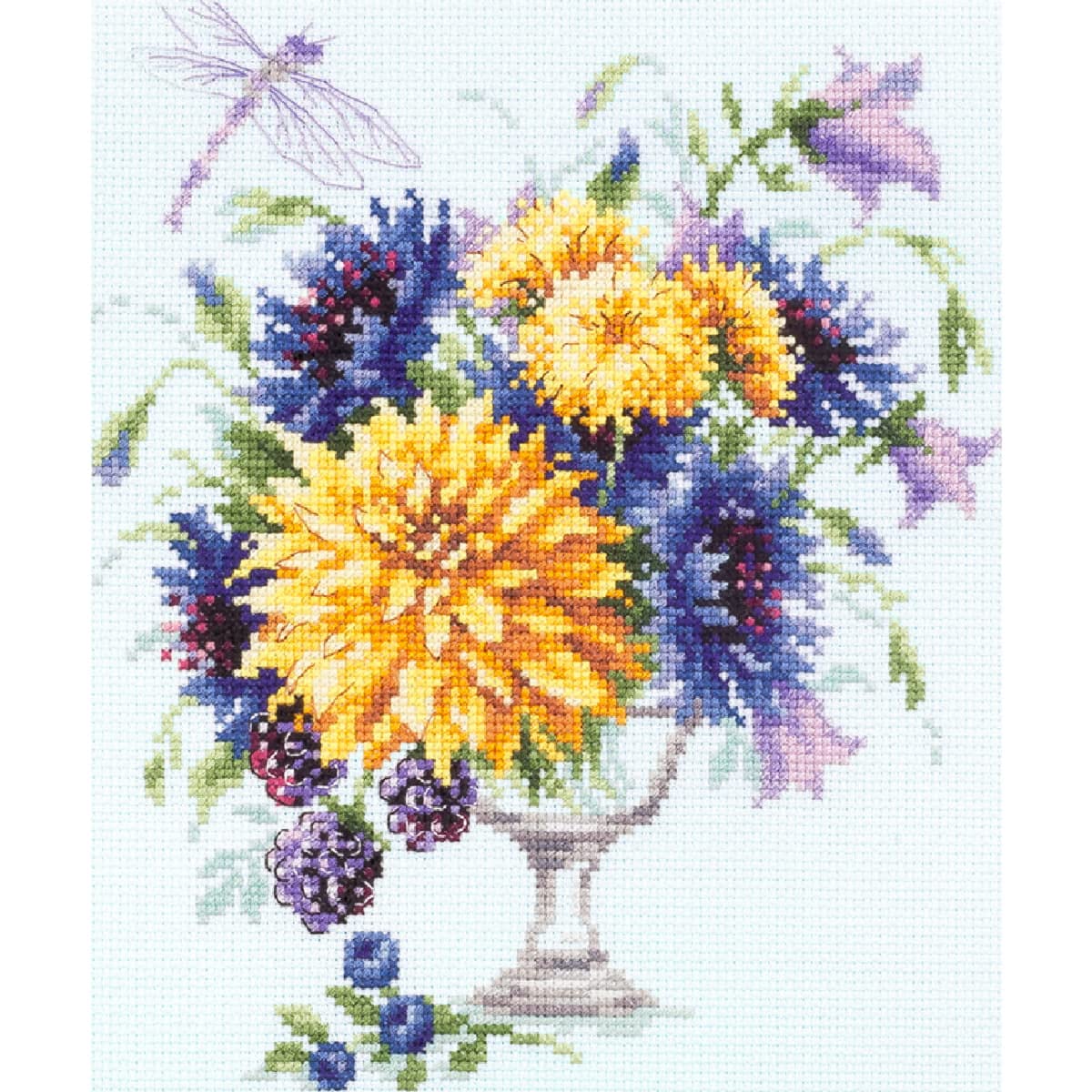 Magic needle 215-304 ZW Summer Bouquet Counted Cross Stitch Kit with Zweigart Edition, Cotton, Multi-Colour, 20 x 23 cm