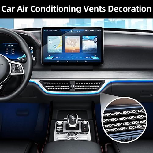 Miniatura 10 de 20 tiras decorativas de aire acondicionado de automóvil, impermeables, flexibles, para salida de aire automático, borde brillante, accesorios