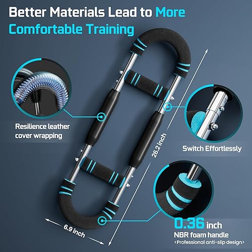 Miniatura 7 de Equipo de entrenamiento de brazo Twister - Equipo de entrenamiento de pecho, entrenador de brazos, ejercitador de pecho con resorte silencioso,